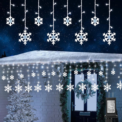 Christmas Icicle Lights 10.66ft – 168 LEDs, 8 Modes, Waterproof White