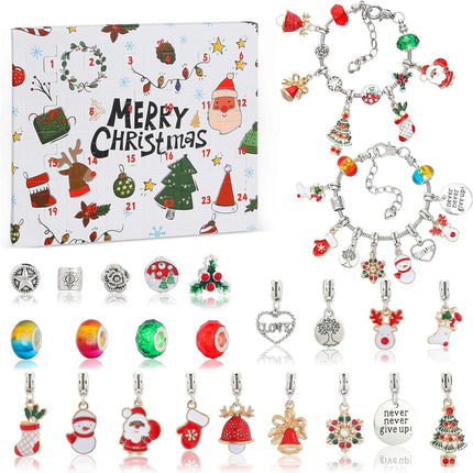 Christmas Advent Calendar Bracelets 2025 – 24-Day Xmas Countdown DIY Jewelry Making Kit