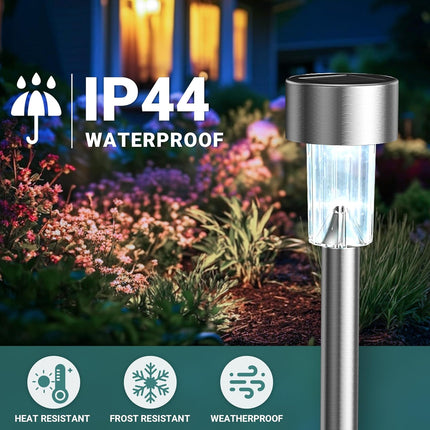 12-Pack Solar Lights Outdoor – Waterproof LED Stainless Steel for Yard & Garden