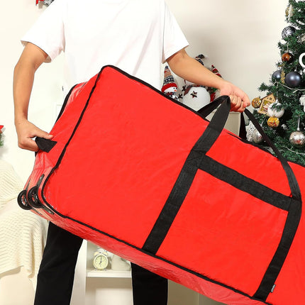 Christmas Tree Storage Bag with Wheels – Fits 6-7.5ft Trees, Red Color