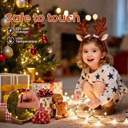 Cluster Christmas Fairy Lights – 400 LED, Warm White, 49FT with Timer