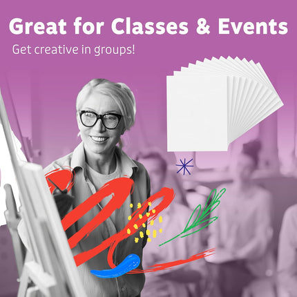 12-Pack Small Canvases 4x4" – Blank White Cotton Boards for Painting