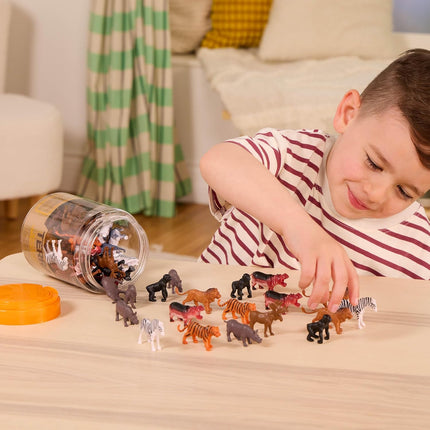 60-Piece Safari Animal Figurines – Mini Wild Animals Educational Toy Set