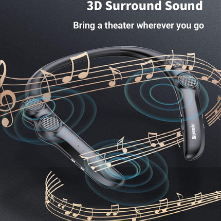 Wearable Neckband Bluetooth Speaker, Ultra-Light 78g, Built-in Mic