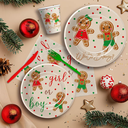 Christmas Gingerbread Theme – Boy or Girl Gender Reveal Cookie Decorations