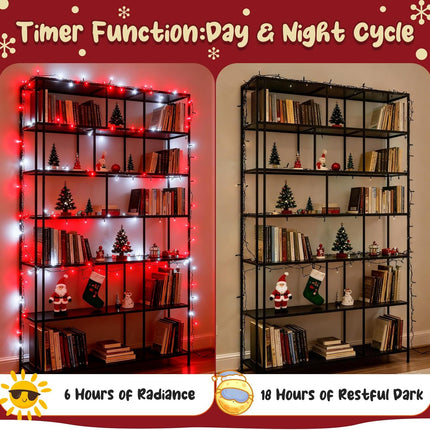 Waterproof Christmas String Lights 50LED | Red & White Outdoor Garland