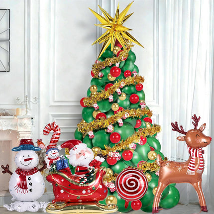 193PCS Christmas Balloon Garland Kit – Tree, Snowman & Santa Decorations