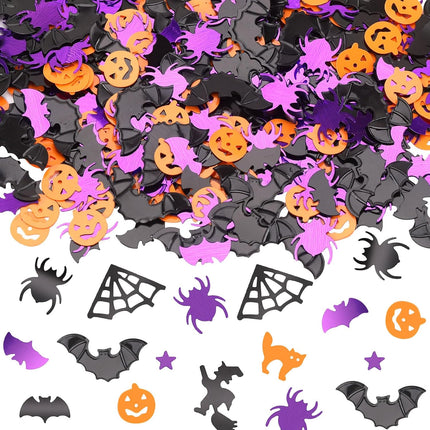 Halloween Glitter Confetti, Bat, Spider & Pumpkin Table Scatter for Party Decor