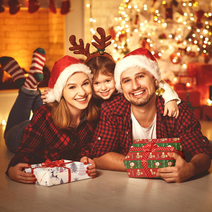 Christmas Gift Wrap Set Navy Blue Green Kraft Paper 20x28 Inch Holiday Wrap