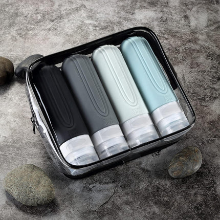 4 Pack TSA Approved Travel Bottles – 3oz Silicone Leak Proof Toiletry Containers