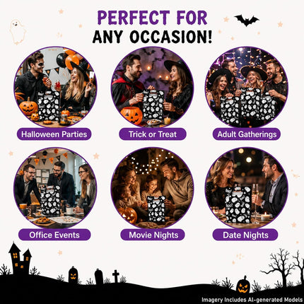 100-Piece Halloween Ghost Treat Bags, Handheld Candy Gift Bags for Trick-or-Treat