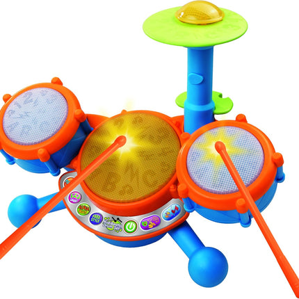 Kids Drum Set Orange Toddler Musical Instrument Learning Toy