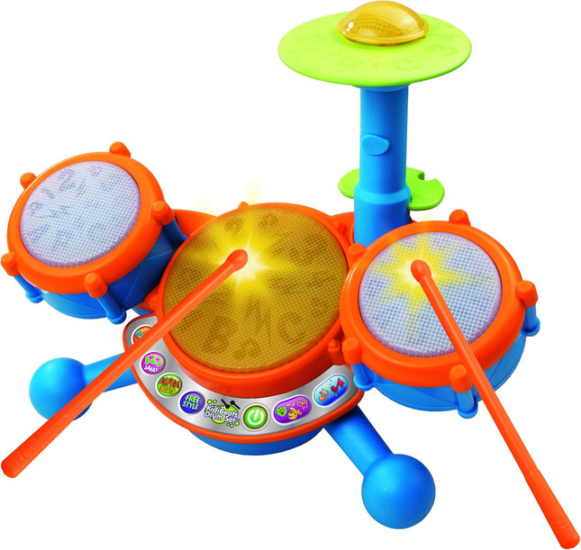 Kids Drum Set Orange Toddler Musical Instrument Learning Toy