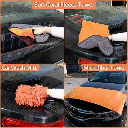 17PCS Car Detailing Kit with Microfiber Tools & Storage Bag, Interior & Exterior