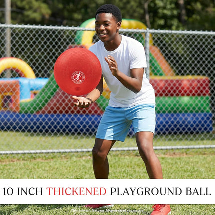 3 Pack 10-Inch Playground Balls with Pump, Kickballs for Kids, Dodgeball and 4 Square