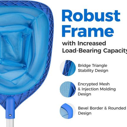 Swimming Pool Skimmer Net 57" with 4-Section Telescopic Aluminum Pole