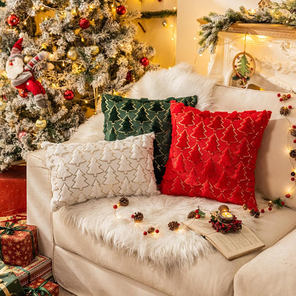 Christmas Pillow Covers 18x18 – Soft Green Faux Fur Sequins Cushion Set