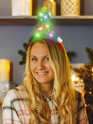 LED Christmas Headband – Reindeer Antlers & Leprechaun Hat Hair Hoop