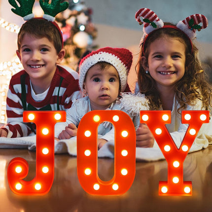 LED Lighted Christmas Centerpiece – Resin Joy Table Decorations
