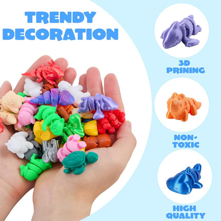 36 Pcs 3D Printed Mini Animals Set – Flexible Articulated Figurines for Party Favors