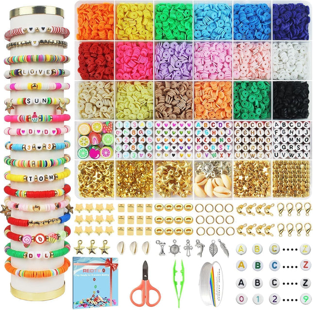 5100Pcs Clay Beads Bracelet Making Kit with Charms for Teen Girls Crafts