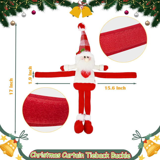 2 Pcs Christmas Curtain Tiebacks – Santa & Snowman Holders for Holiday Decor