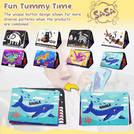 Tummy Time Toys – Black & White High Contrast Baby Mirror for Visual Stimulation