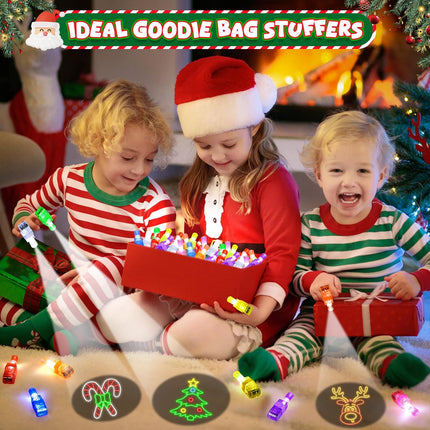 32 Christmas Finger Lights – Light-Up Goodie Bag Stuffers for Kids’ Holiday Fun