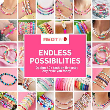 5100Pcs Clay Beads Bracelet Making Kit with Charms for Teen Girls Crafts
