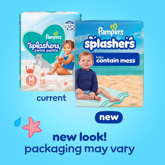 Baby Swim Diapers – Splashers, Size 2–3, 20 Pack, Disposable & Leak-Free