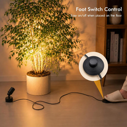 5W LED Indoor Spotlight with Remote 3CCT Dimmable Plant Uplight 6.56Ft Cord