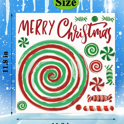 Christmas Window Clings – Candy Cane Stickers and Candyland Decals for Holiday Decor