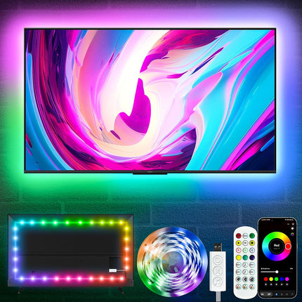 Smart TV LED Backlight 16.5ft Music Sync Lights with App & Button Control