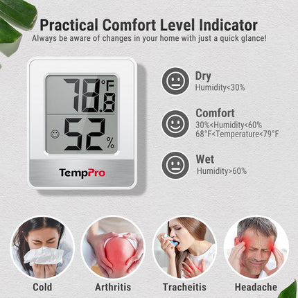 Mini Digital Hygrometer – TP49 Indoor Thermometer & Humidity Monitor