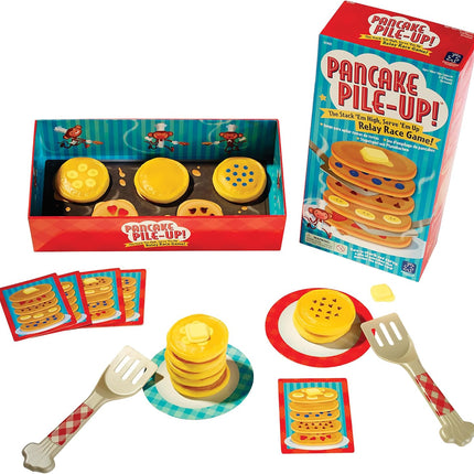 Pancake Pile-Up – Sequence Relay Board Game for Preschoolers, 2-4 Players