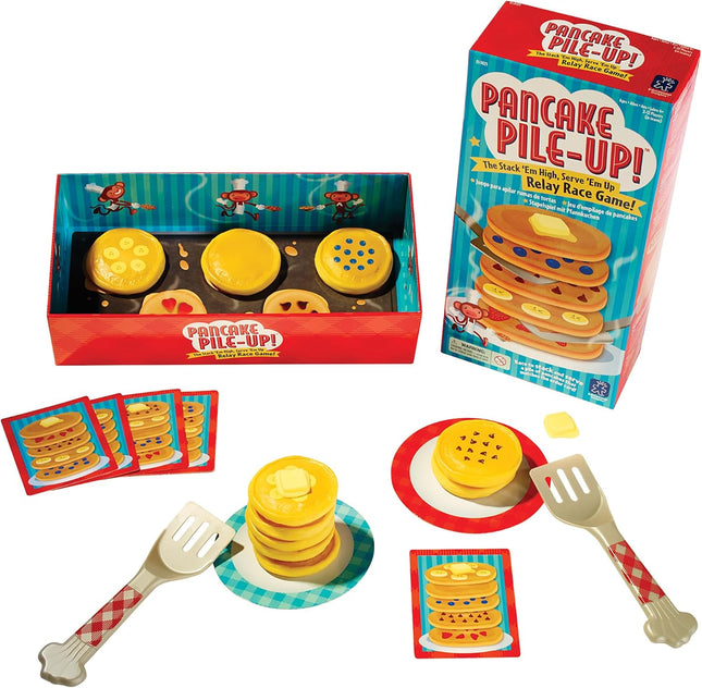 Pancake Pile-Up – Sequence Relay Board Game for Preschoolers, 2-4 Players