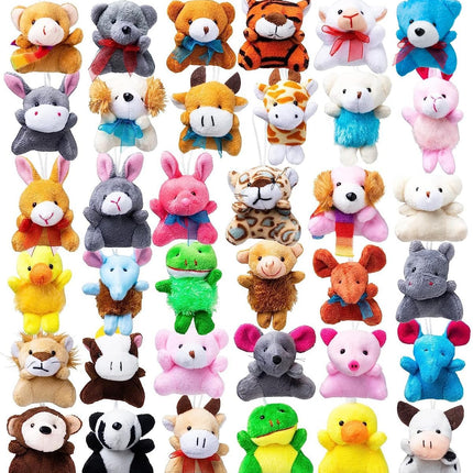 12 Pack Mini Animal Plush Toys – 3" Stuffed Animals for Kids, Party Favors & Prizes