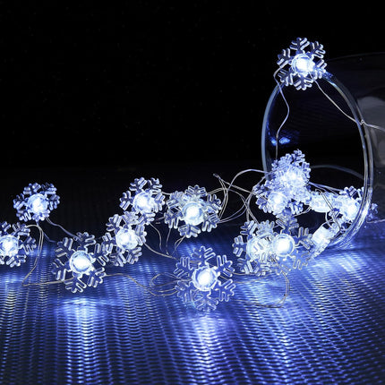 Christmas Snowflake Lights – 12.8ft 40 LED Battery Operated Decor