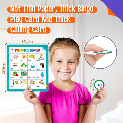 Alphabet Phonics Bingo Game ABC Letters CVC Words Learning Toy Ages 4+