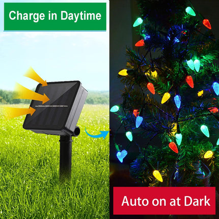 50 LED 21FT C6 Solar Christmas Lights | Outdoor Strawberry String Lights