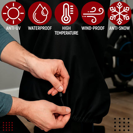 Exercise Bike Cover, Waterproof Stationary Bicycle Cover with Drawstring, 56x49x23in