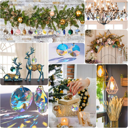 12 PCS Mini Crystal Glass Christmas Balls – Multicolor Tree & Party Decor
