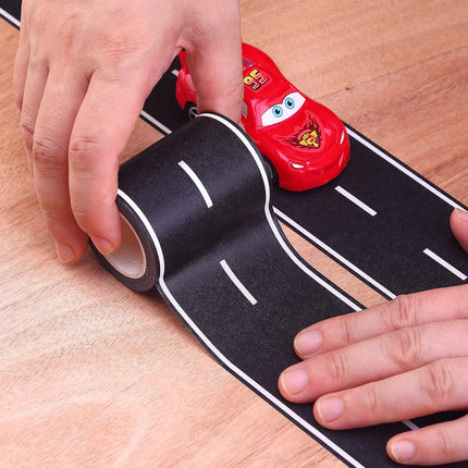 Black Track Tape for Kids – Toy Car Race Track Decorations, 2 Rolls (2.4" x 33')