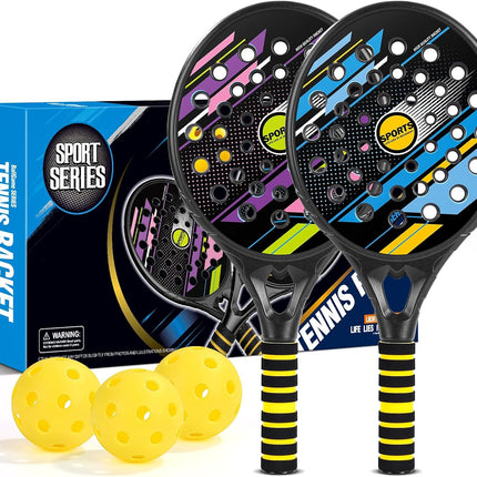 Kids Beach Pickle Ball Set Waterproof Paddles with 3 Balls Outdoor Game