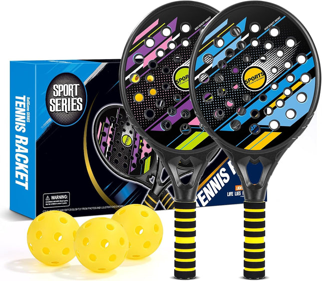 Kids Beach Pickle Ball Set Waterproof Paddles with 3 Balls Outdoor Game