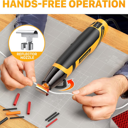 Mini Heat Gun 350W – 2 Temp Settings 500℉/842℉ for Crafting & Vinyl Wrap