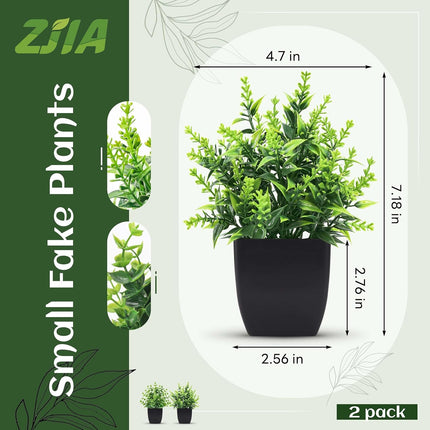 2pcs Artificial Plants for Bathroom Bedroom Kitchen Shelf Decoration