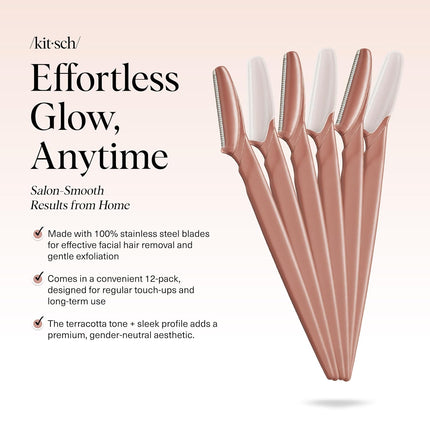 Face Dermaplaning Razor Set for Women Men Terracotta 6 pcs Skin Exfoliation