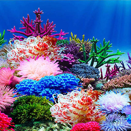 Aquarium Background Sticker 15.7 x 40 Inch PVC Fish Tank Seaweed Plant Wallpaper