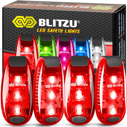 4 Pack LED Safety Lights Clip On Reflective Lights for Night Walking